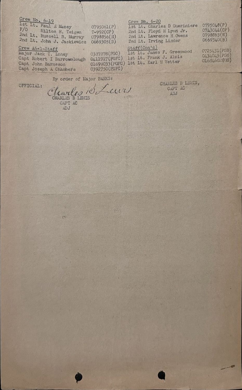 Page 2 of Special Orders 65, Smoky Hill Army Air Field, scanned
