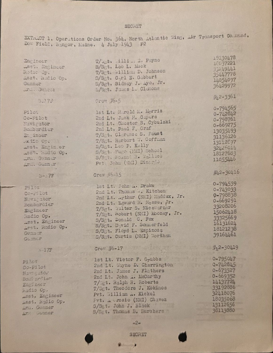 Page 2 of Fourth of July orders, Smoky Hill, scanned