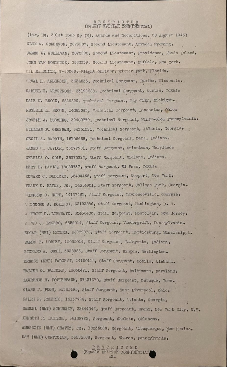 Page 2 of Awards and decorations — Air Medal, scanned