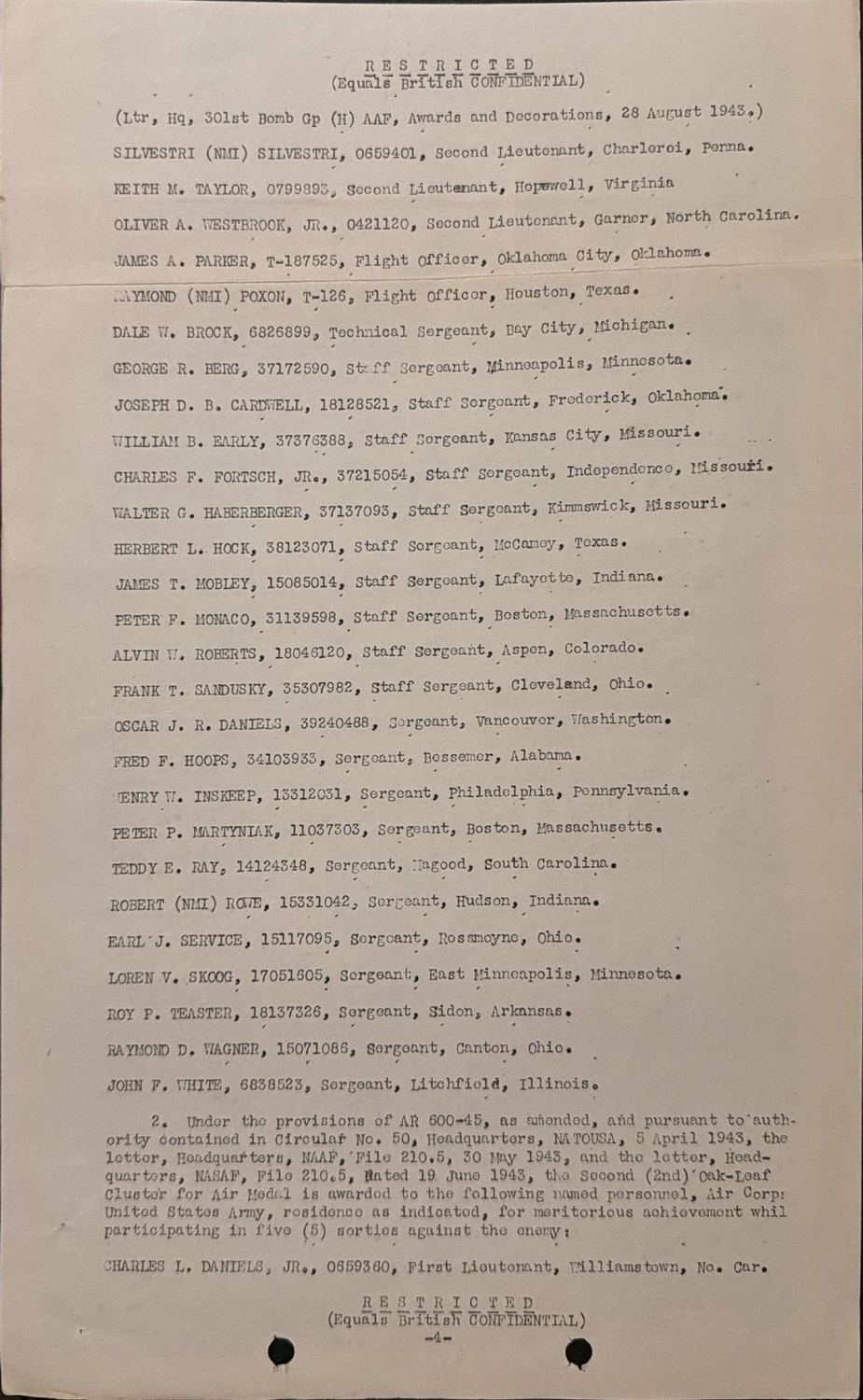 Page 4 of Awards and decorations — Air Medal, scanned