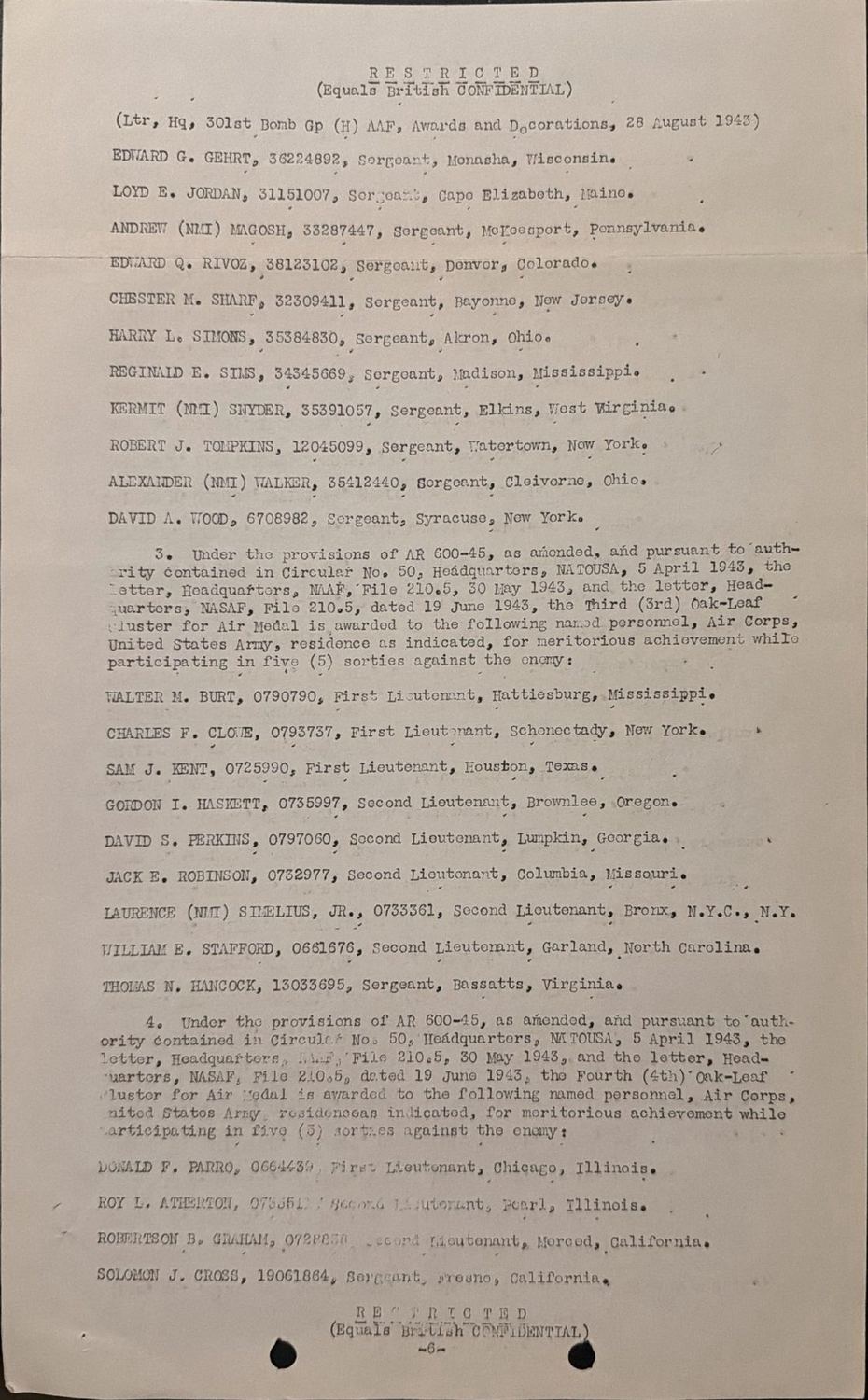 Page 6 of Awards and decorations — Air Medal, scanned