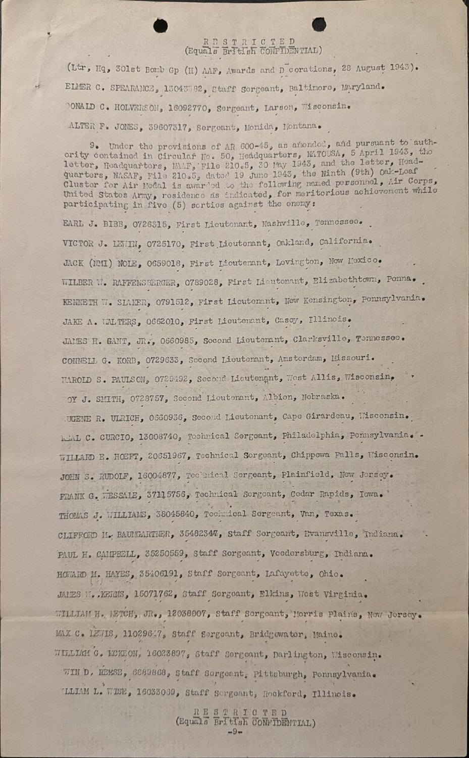 Page 9 of Awards and decorations — Air Medal, scanned
