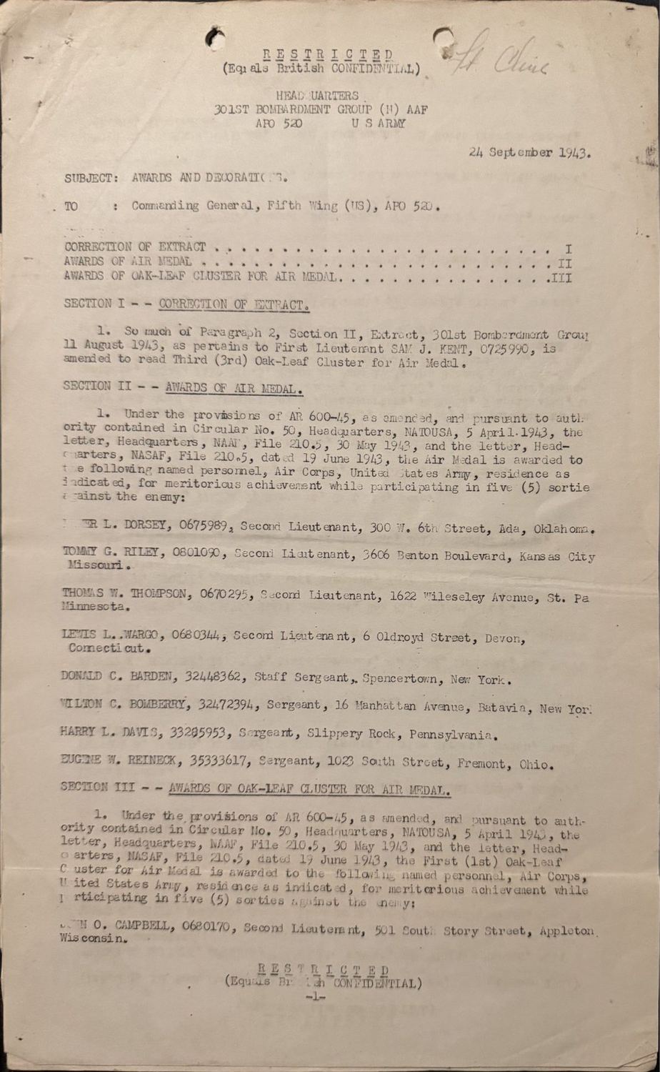 Page 1 of Document, scanned