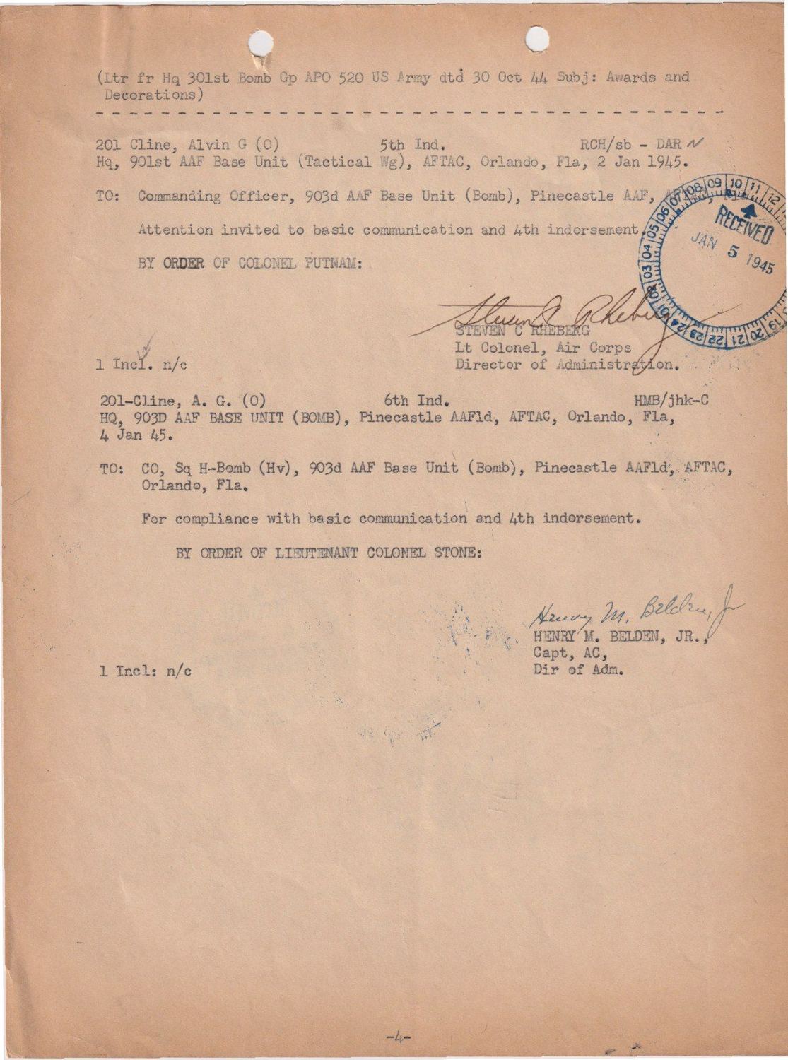 Page 1 of Inventory, scanned