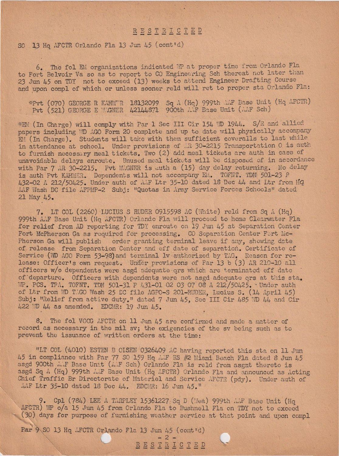 Page 3 of Special Orders 13, scanned