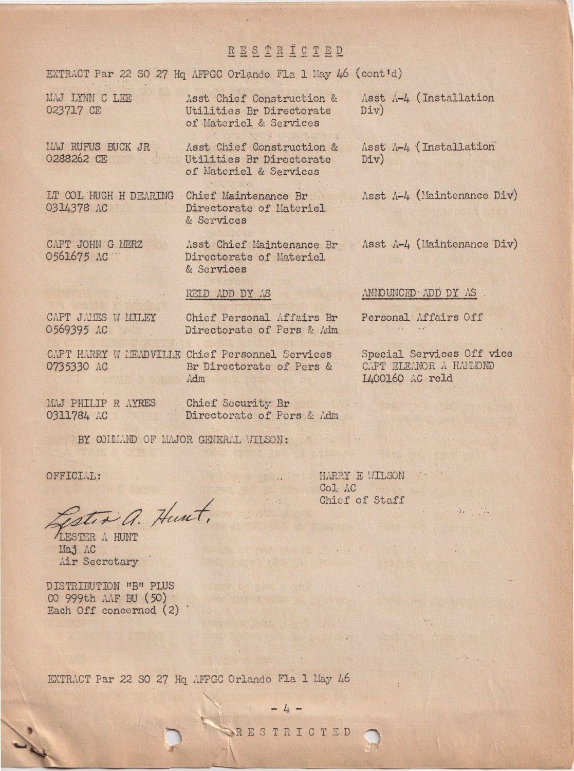 Page 4 of Special Orders 27, scanned